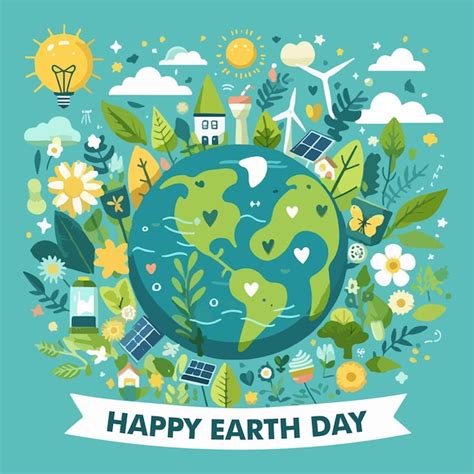 Premium Vector Happy Earth Day Simple Vector For Social Media