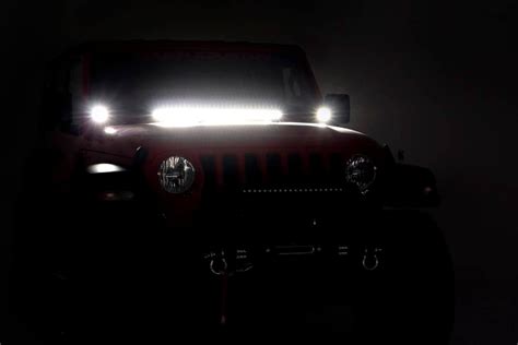 Led Bar Chrome Hood Kit Rough Country Jeep Wrangler Jl