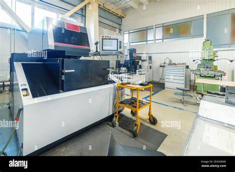 Cnc Milling Machine During Operation Stock Photo Alamy