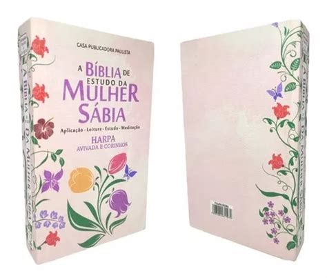 Bíblia De Estudo Mulher Sábia Tulipa Rosa Capa Dura Pvc Harpa