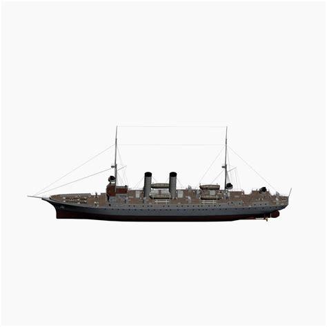 3d Model Of Cruiser Nautilus Imperial German