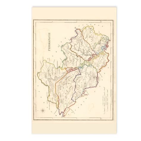 County Fermanagh Map - Postcards (package Of 8) by Historic Ireland County Maps - CafePress