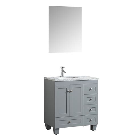 Eviva Happy X Transitional Grey Bathroom Vanity With White