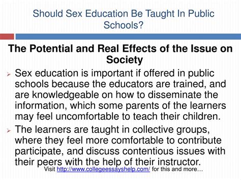 Ppt Should Sex Education Be Taught In Public Schools Powerpoint