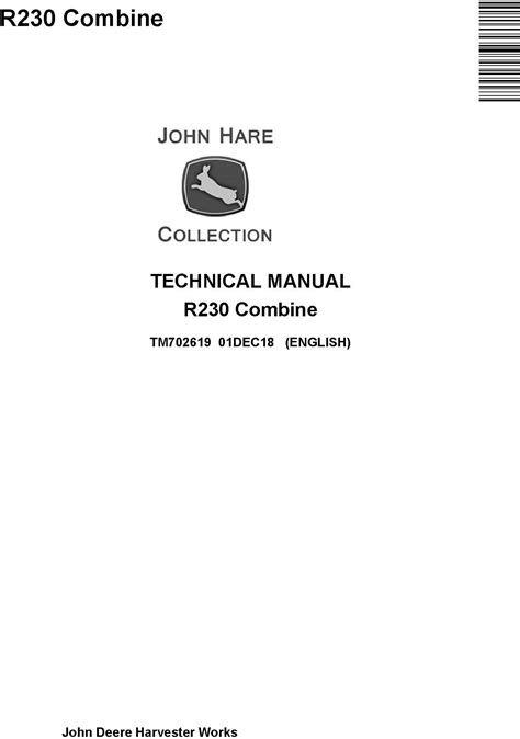 John Deere R Combine Technical Manual Tm