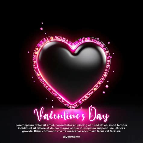 Premium PSD | A 3d instagram heart emoji with a black background ...