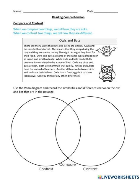 Compare And Contrast Online Pdf Worksheet For Grade 3 Live