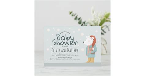 Polar Bear Winter Baby Shower Invitation | Zazzle