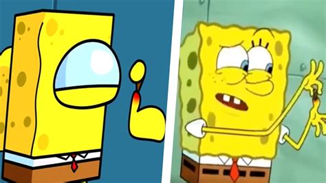 Spongebob Vs Among Us Stick And Finger Youtube