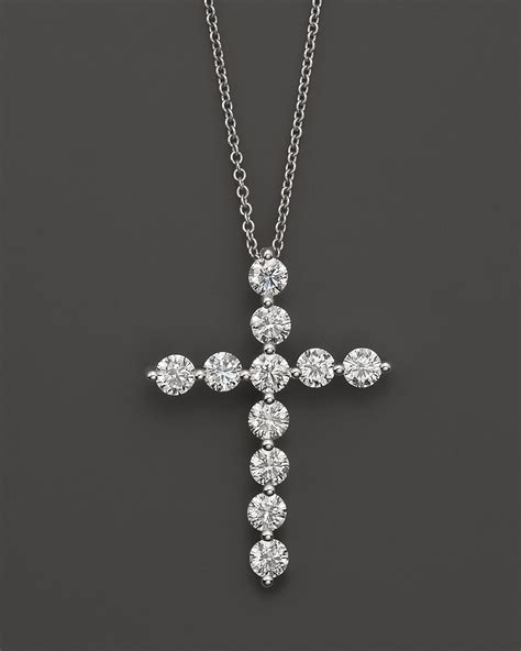 Diamond Cross Pendant In 18k White Gold 15 Ct Tw Bloomingdales