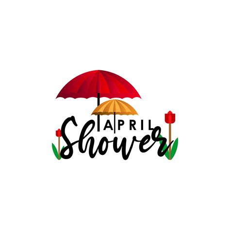 April Showers Bring May Flowers Vector Template Design Illustration