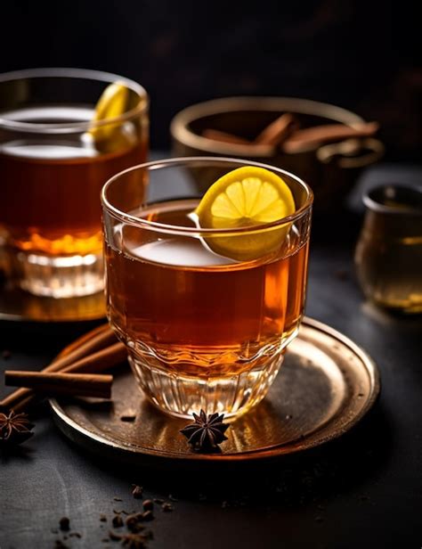 Premium Photo Photo Of Some Cinnamon Hot Toddy Drink Elegantly Plated On A Table