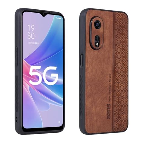 Para Oppo A G Azns D Capa De Telefone Textura De Pele Marrom