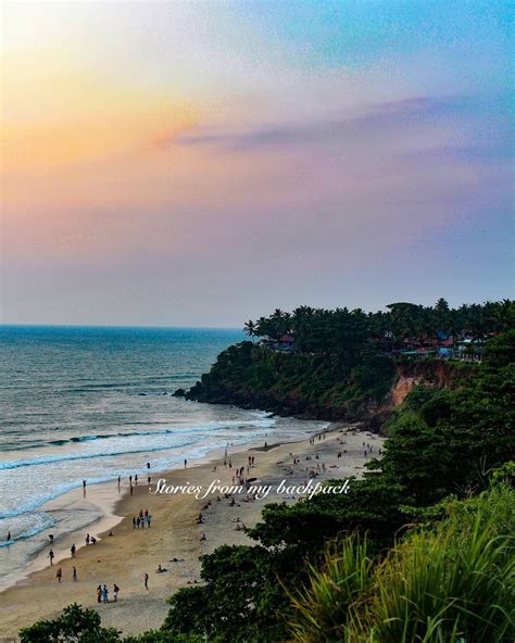 beautiful sunset   cliff beach varkala kerala