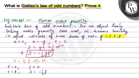 What is Galileos law of odd numbers? Prove it. - YouTube
