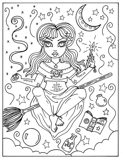 Hocus Pocus Witches Printable Coloring Pages For Adults Halloween Fun