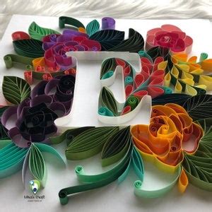 Quilling Personalized E Letters A To Z Wall Art Wall Decal Home