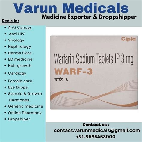 Warfarin Sodium Tablets Wholesalers Wholesale Dealers In India