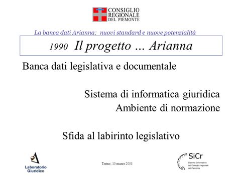 La Banca Dati Arianna Nuovi Standard E Nuove Potenzialit Torino