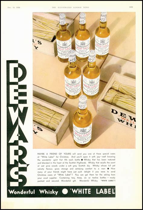 1930 Vintage Advertising Dewars White Label Scotch Whisky Ad10 327