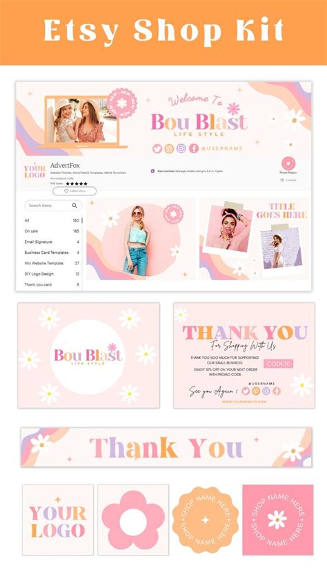 Etsy Shop Bundle Bright Etsy Store Banner Templates Etsy Listing