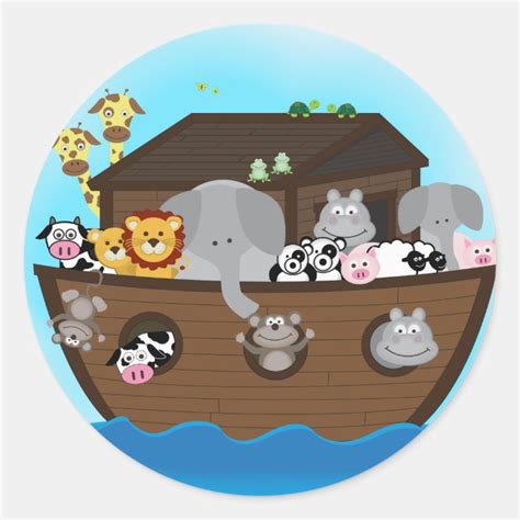 Noah S Ark Classic Round Sticker Zazzle