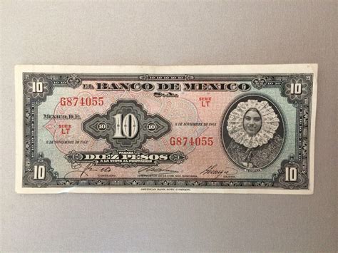 Peso Mexico Banknote Tehuana Cir Serie Lt Mexico