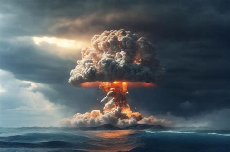 Premium AI Image | explosion nuclear bomb in ocean
