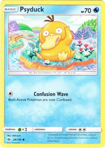 Psyduck In The Sun Moon Pok Mon Trading Card Game Set Detailing All