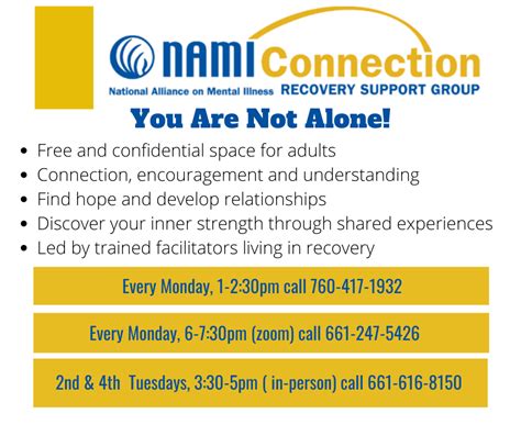 Connection Recovery Support Groups Nami Kern County