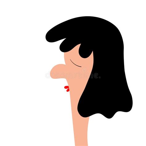 Retrato De Mujer Cara De Perfil De Chica Joven Mujer Graciosa Peinado De Brunette Corte Bob