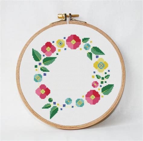 Floral Wreath Cross Stitch Cross Stitch Patterns