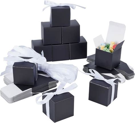 50 paquet Boîtes en Papier Kraft Noir Boîte D Emballage Cadeau en