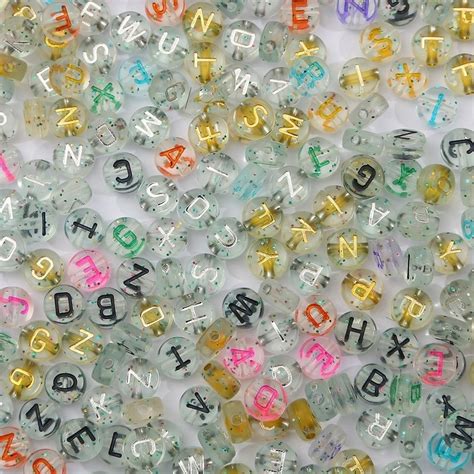 Pcs X Mm Transparent Acrylic Letter Beads Bead Alphabet Loose