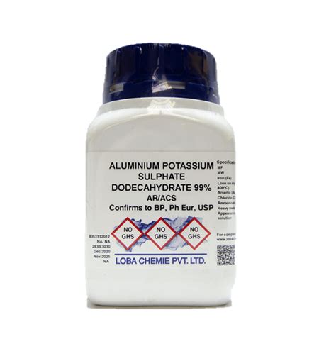 Aluminio Y Potasio Sulfato 99 12 Hidrato AR ACS Conforme A BP 1000G