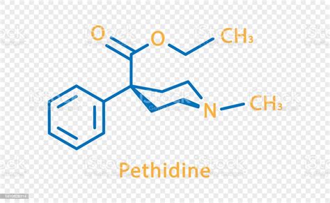 ペチジンの化学式透明な背景上に単離されたペチジン構造化学式 イラストレーションのベクターアート素材や画像を多数ご用意