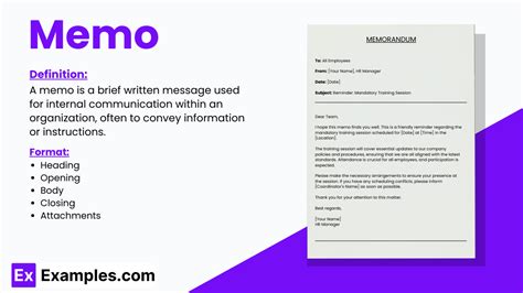 Memo - 5+ Examples, Types, How to Write, Format, Functions