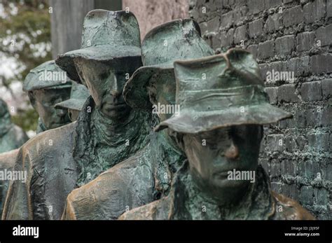 Sculpture Depicting A Great Depression Breadline At The Franklin Delano