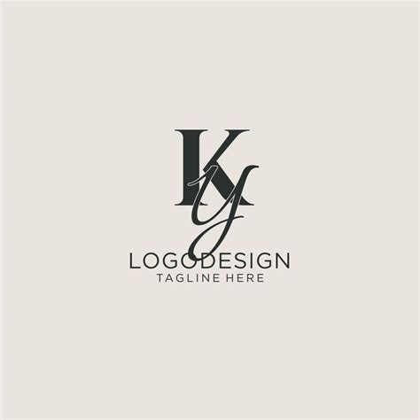 Monograma De Letras Iniciales Ky Con Elegante Estilo De Lujo Identidad Corporativa Y Logotipo