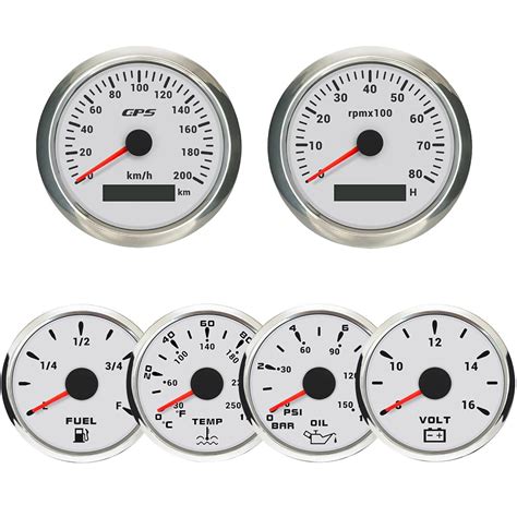 ELING 6 Gauge Set 85mm Universal Speedometer Gauge GPS 0 200KM H