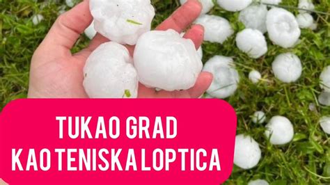 PADAO GRAD VELIČINE TENISKE LOPTICE Stradali prozori i automobili