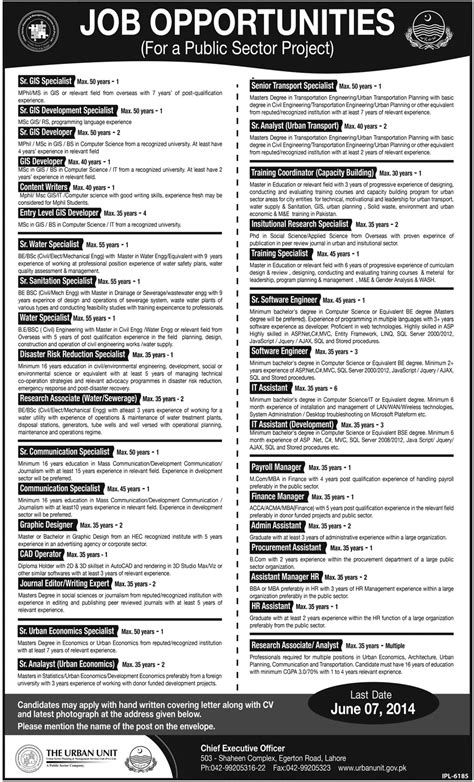 Jang Sunday Newspaper Jobs 18 May 2014 Epaper Ads List