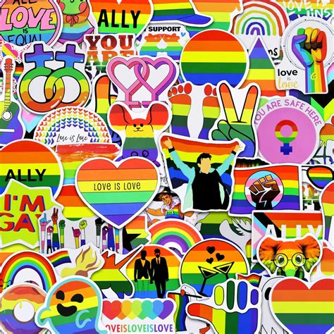 Orgoue 100pcs Pride Stickers Gay Stickers Gay Pride Lgbt