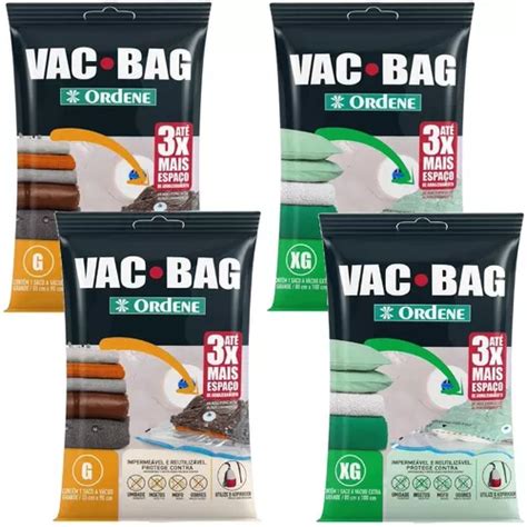 Kit 4 Saco Vácuo Vac Bag Ordene 2 Grande 2 Extra Grande