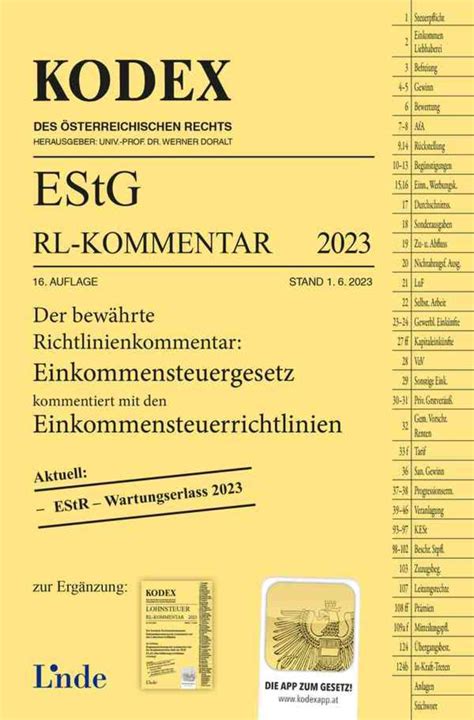 KODEX EStG Richtlinien Kommentar 2023 Von Manfred Bauer Buch