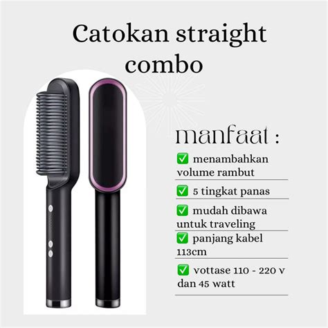 Jual Straight Comb Catok Sisir Pelurus Rambut Hair Straightener Curler