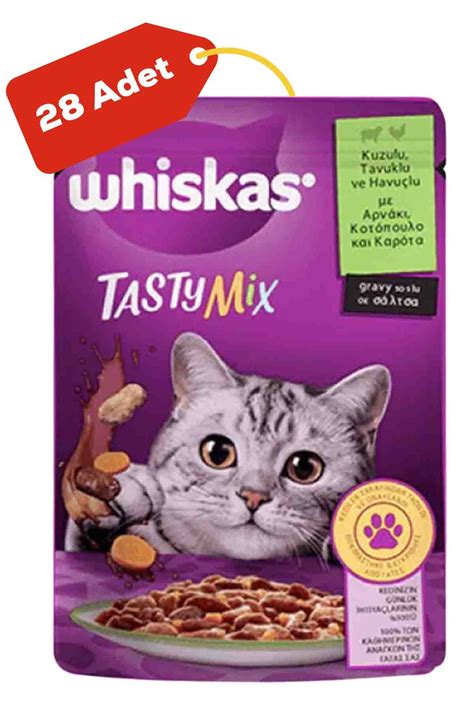 Whiskas Tasty Mix Kuzulu Havuçlu Kedi Maması 28x85 Gr 28 li Satın Al