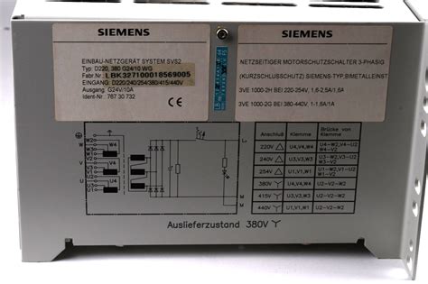 Siemens D220, 380 G24/10 WG Einbau-Netzgerät System SVS2 Netzteilmodul ...