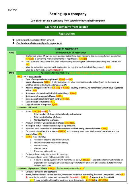 BLP WS4 Workshop 4 Business Law And Practice Full Notes Including