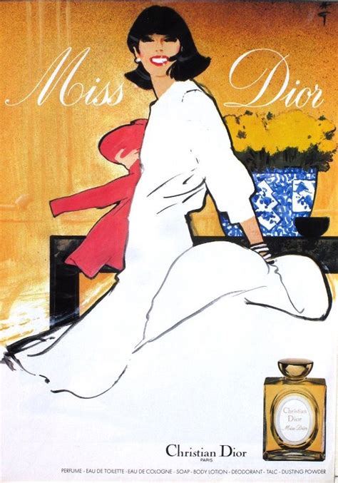 Miss Dior Christian Dior 1970 By René Gruau Poster And Illustration